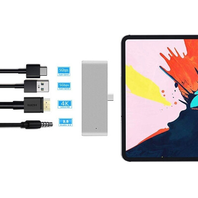 

4in1 USB 30 35mm Type-C Hub Adapter PD Charging 4K HDMI For MacBook 2018 iPad Pro