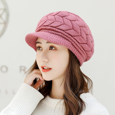 

2019 new rabbit hair hat ladies autumn&winter cap knitted hat warm solid color beret factory direct sales