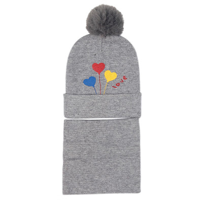 

Winter Newborn Toddler Baby Boys Girls Fur Ball Knit Warm Beanie Cap Ski HatScarf Warm Crochet Headgear Set