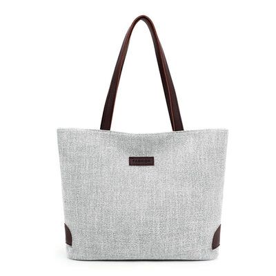 

Travel Shopping Fashion Women Large Capacity Canvas Tote Zipper Shoulder Bag