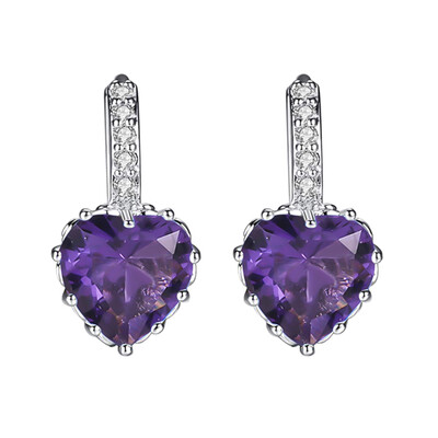 

1 Pairs Fashion Women Multi color Crystal Heart Earrings Weeding Bride Jewelry