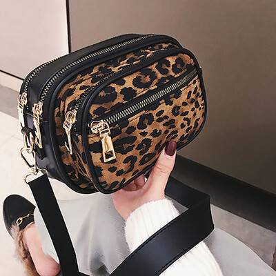 

Tailored Womens Fashion Leopard Waist Waterproof Bag Shoulder Bag Double Zipper Bag