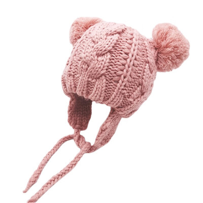 

Toddler Baby Hat 3M-36M Winter Newborn Cute Warm Kids Girls Boys Baby Hats Knitted Wool Caps With Ball