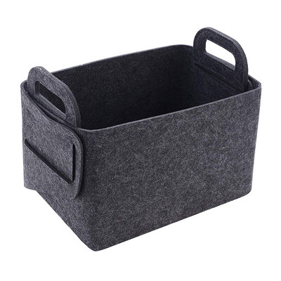 

Foldable Felt Sundries Storage basket With Handle Cosmetics Container Multifunction Laundry Storage Basket Desktop organizer