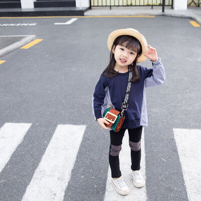 2pcs Toddler Baby Kids Girls Outfits Patchwork T Shirt TopsPants Trousers Set Long Sleeves Autumn Clothes Outfits Sets 1-5T