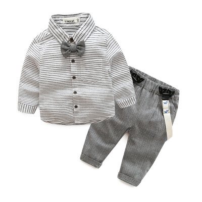

baby boy child pants suit gentleman suit style Short sleeve shirt short suspenders LL4