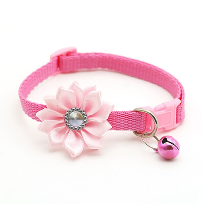 

New Fashion Adjustable Pet Bell Pendant With Flowers Pet Dog Collar Pet Decor Accessories