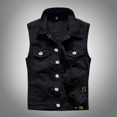 

Toponeto Mens New Fashion Denim Vest Casual Cowboy Jacket In Shoulder Blouse