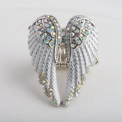 

Creative New Fashion Women Men Angel Wings Couple Ring Punk Biker Ring Jewelry Ring