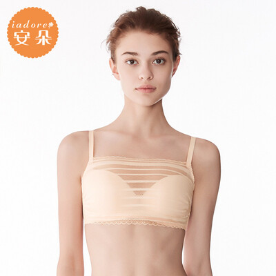 

Embrys Ando tube top underwear anti-light gathering gathered chest female sense lace bra summer HB0125U skin color SKN 85A