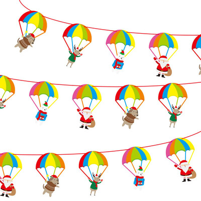 

Gobestart Christmas Paperboard Pennant Flags Banners Hanging Buntings Garland Banner