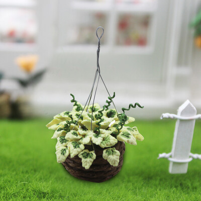 

YIWULA112 16 Dollhouse Miniature Scene Model Hanging Potted Plant Pretend Play Toy