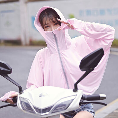 

Ice silk sunscreen woman 2019 summer new outdoor sun shade UV bike short sunscreen sunscreen tanning clothing