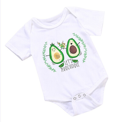 

Newest Newborn Baby Clothes Rompers Bodysuit Avocado Funny Print Shirt Boy Girl Suit