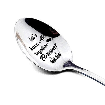 

Stainless Steel Gift Spoon Long Handle Carved Spoon Souvenir Activity Party Spoon Wedding Anniversary Gift Valentines Day Gift