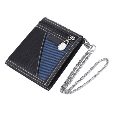 

Casual Trifold Men Short Wallet Credit Card Multi Slots Purse Zipper Money Bag