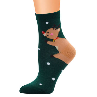 

4 color Stockings Christmas Unisex Santa Claus Snowman Elk Cotton Adult Middle Tube Couples Wearing Cartoon Festival Stockings