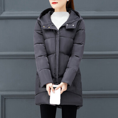 

Toponeto Women Fashion Winter Solid Color Print Hooded Cardigan Pocket Long Sleeve Coat