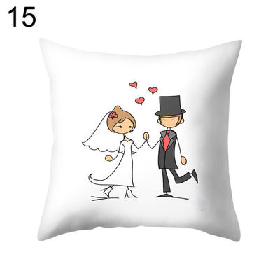 

Love Wedding Bride Groom Pillow Case Cushion Cover Sofa Car Bedroom Decoration