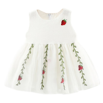 

Summer Girls Dress Cute Sweet Fashion Novel Dress Sleeveless Cotton Princess Dress