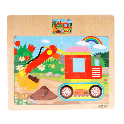 

Tailored Wooden Jigsaw Puzzle toy Children Cartoon Animal Traffic Learning Puzzle Toys