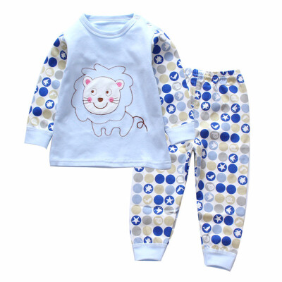 

Boys Girls Pajama Sets 1-4T 2 Pcs Long Sleeve Pajama Suit Children Soft Cotton Pajamas Kids Autumn Spring Pajamas