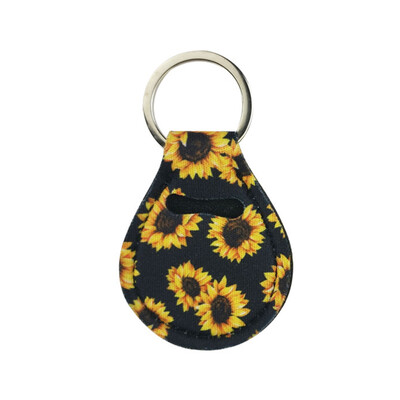 

2 Pcs Coin Holder Chapstick Holder Neoprene Keychain Unicorn Pattern Lip Palm Holder Floral Print With Metal Ring