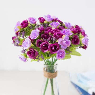 

Artifical Flower 1 Bouquet 21 Heads Artifical Fake Rose Weeding Party Home Decor Silk Flower