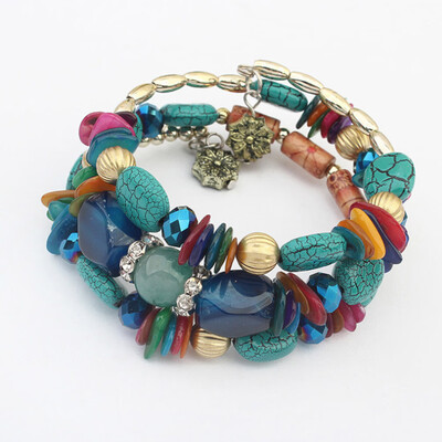 

Retro Handmade Multi-layer Crystal Beads Bracelet for Girls Woman Gift Fashion