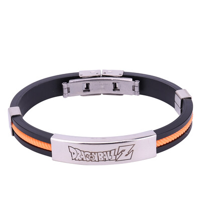 

Movie Anime Accessories Dragon Ball Titanium Steel Bracelet Woven Men Bracelet Gifts Silicone Hand Chain Couple Jewelry