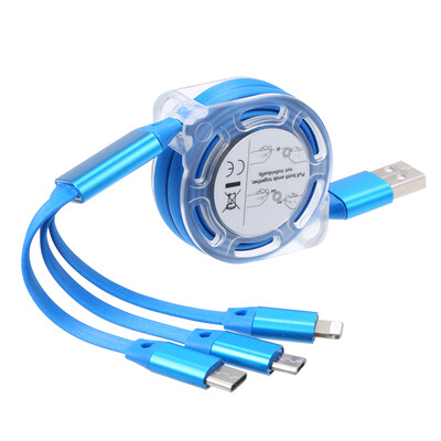 

3-in-1 Noodle Design Charging Cable Data Cable MicroUSB Type-C Lightening Charge Data Transfer Cable for iPhone Android Samsung Xi