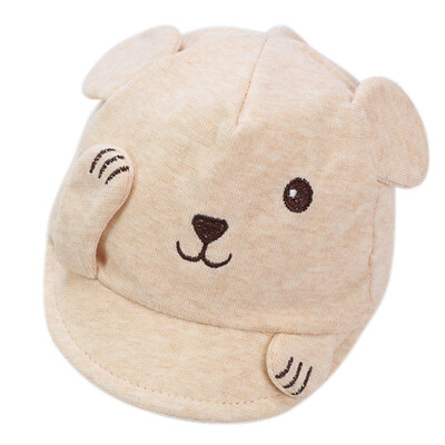 

Baby spring baseball cap new childrens striped small eyes soft cotton small cat ear infant hat for 0-3M
