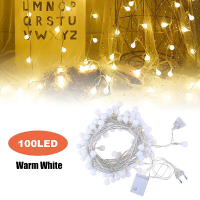 

100LED Decorating Lamp Led String Lights with White Balls for Festival Christmas Holiday Party Decoration