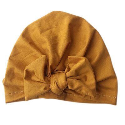

Baby girls hat Cloth solid color stitching bow childrens Indian hat five color cotton for0-3M
