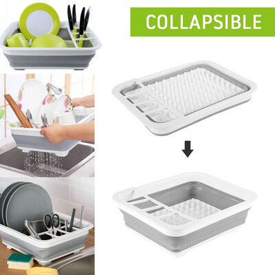 

Draining Basket Foldable Kitchen Dish Rack Cup Drainer Dry Tableware Organizer Bowls Holder Fruit Washing Basket