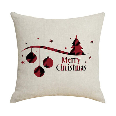 

Gobestart New Christmas Elk Santa Claus Christmas Tree Printing Cushion Home Pillowcase