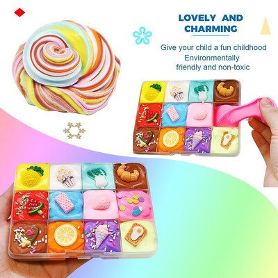 

〖Follure〗200ml 9 Color Mixing Fruit Cloud Cotton Candy Slime Kids Mud Toy