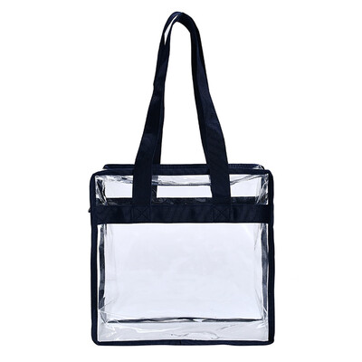 

1 P c Empty Clear Bag Transparent Tote Bag With Zipper Closure Perfect For Work Sports Games Cross-Body Messenger Shoulder Bag