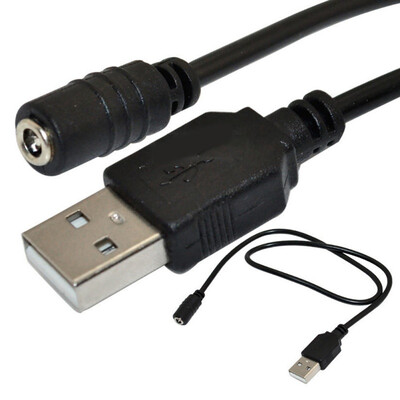 

Black 50cm Pro USB20 A Male Plug to 135 x 35mm DC Power jack Female Barrel Cord Cable