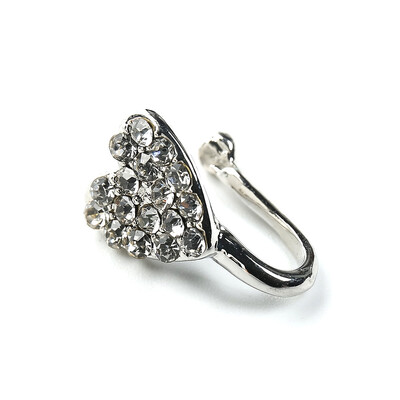 

Crystal Heart Unique Fake Nose Ring for Women Fake Septum Piercing Nose Rings&Studs Noseclip Splint Body Jewelry