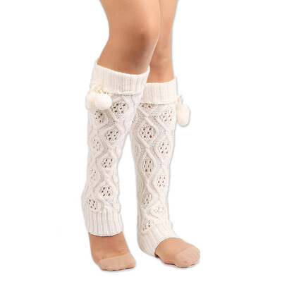 

1Pair Newly Design Women Winter Warm Knitted Long Leg Warmers Boot Cuff Crochet Socks Grateful