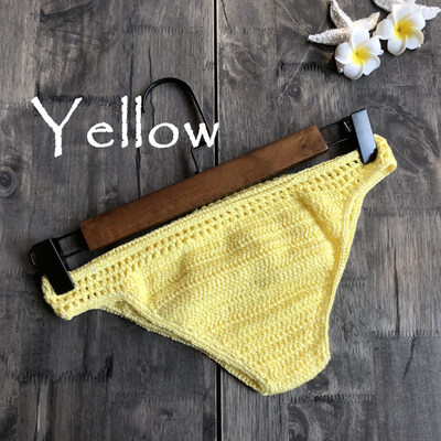 

Women Bikini Top Sexy Slim Fit Kintted Hollow Out Concise Casual Solid Color Swimwear Biquinis Feminino 2019