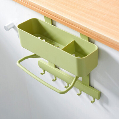 

Toponeto Wall Mounted Kitchen Bathroom Storage Rack Shelf Hooks Hanger Draining Holder