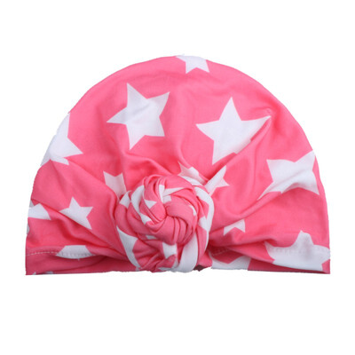 

Baby Hat with Bow Sweet Star Print Baby Cap For Girls Boys Elastic Infant Accessories 1 PCS