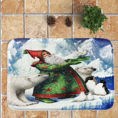 

Gobestart Christmas Festival Entrance Door Bathroom Mat Indoor Bath Decor