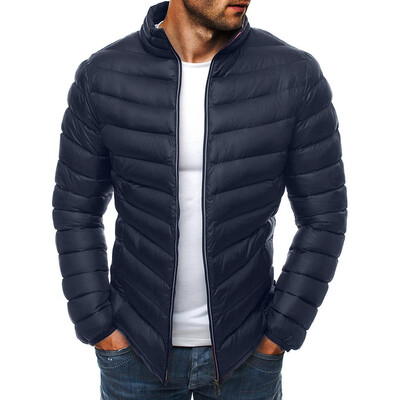 

Toponeto Mens Autumn Winter Zipper Warm Down Jacket Packable Light Top Quality Coat