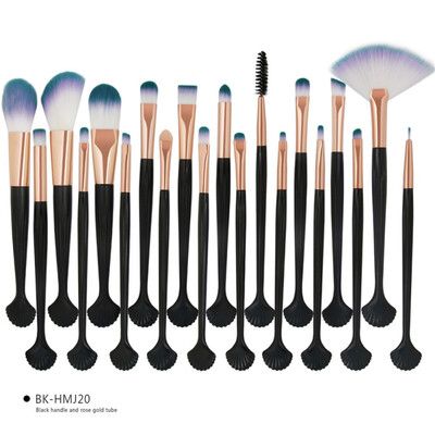 

Professional Shell Makeup Brushes Set 20 Pieces Plastic Handle Nylon Shell Brush Concealer Eyeshadow Blush Face Cosmetics Kit