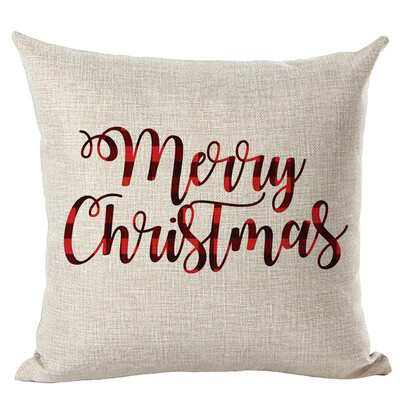 

〖Follure〗Merry Christmas Pillow Cases Linen Sofa Cushion Cover Home Decor Pillow Core