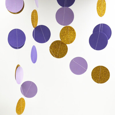 

2m5cm 22dotsPack Star Bunting Hanging Garland Valentine Birthday Party Wedding Shower Room Decor Paper Round Circle String