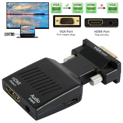 

VGA to HDMI Adapter with Audio Male VGA to Female HDMI Converter Laptop to TV